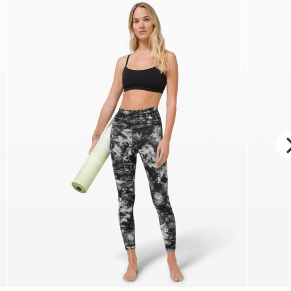 EUC Lululemon Wunder Under High-rise Aerify Jacquard Black Alpine White 25" - Picture 2 of 8